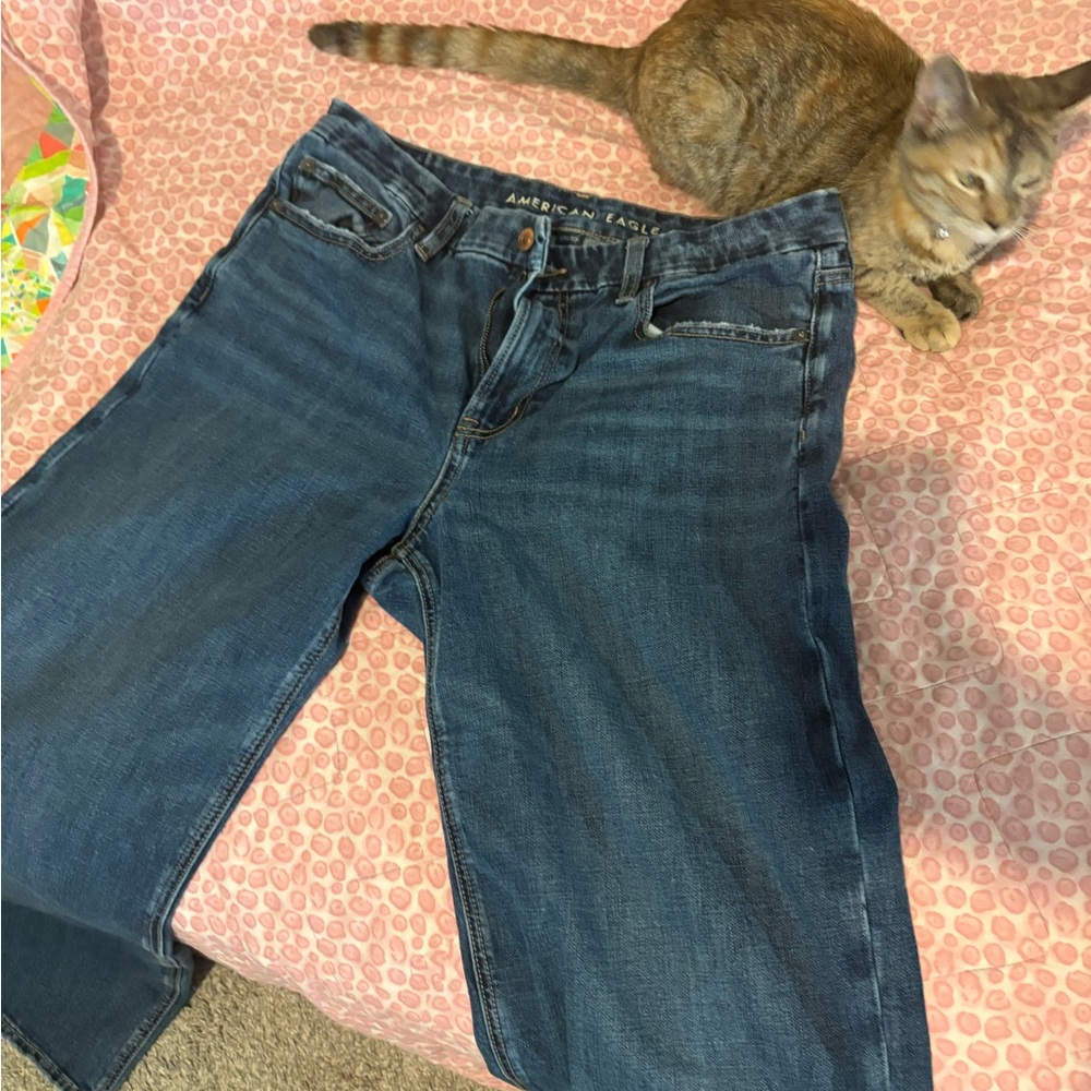 American Eagle Outfitters Women's Dark Blue Flare Jeans